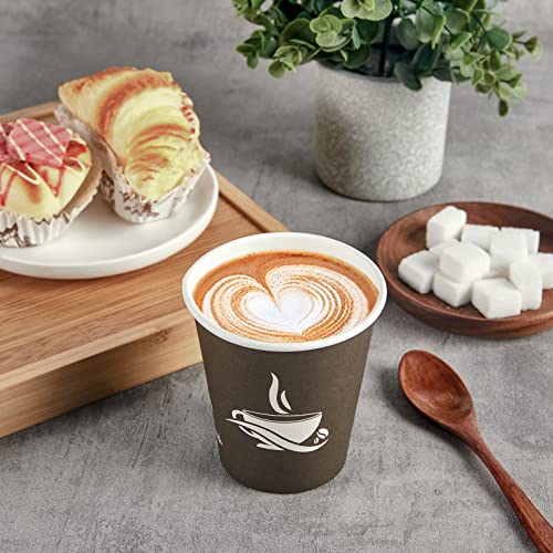 LITOPAK 270 Pack 10 oz Paper Cups, Disposable Coffee Cups, Paper Drinking Cups, Brown Disposable Cups, Paper Hot Coffee Cups, Paper Coffee Cups for Party, Picnic, Travel, and Events.