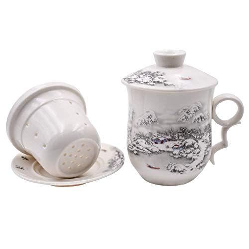 Chinese Porcelain Tea Mug Set - 4 PCS