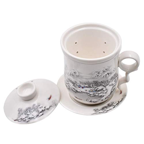 Chinese Porcelain Tea Mug Set - 4 PCS