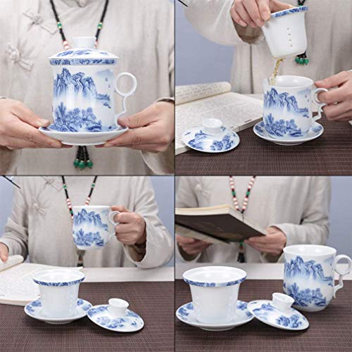 Chinese Porcelain Tea Mug Set - 4 PCS