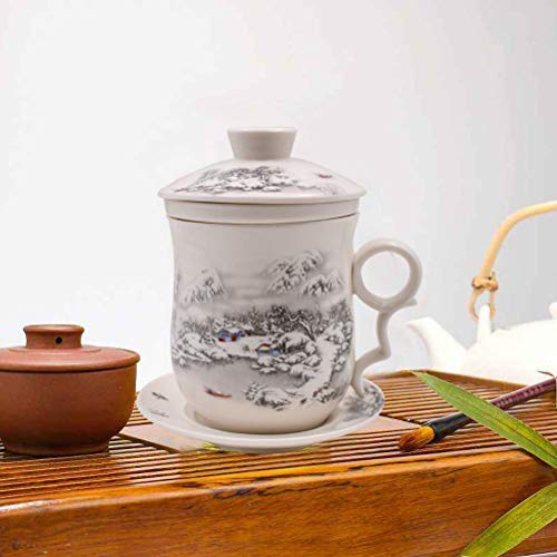 Chinese Porcelain Tea Mug Set - 4 PCS