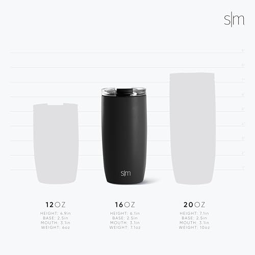 Simple Modern Travel Coffee Mug Tumbler with Flip Lid | Reusable Insulated Stainless Steel Cold Brew Iced Coffee Cup Thermos | Gifts for Women Men Him Her | Voyager Collection | 16oz | Almond Birch