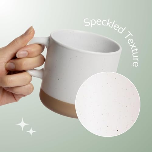 Unboxme Givenne Ceramic Mug Set 4pk of 12oz - Trendy Gloss Body & Nature-Baked Base - Microwave-Safe Coffee Mug with Unique Artisanal Character - Ceramic Material - For Coffee Mugs and Coffee Cups