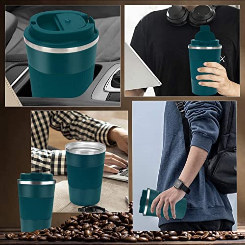 Coffee Mug 12oz - Insulated Coffee Travel Mug Spill Proof with Leakproof Lid Vacuum Stainless Steel Thermos Coffee Tumblers to GO, Reusable Coffee Cup for Men and Women for Hot & Cold Drinks