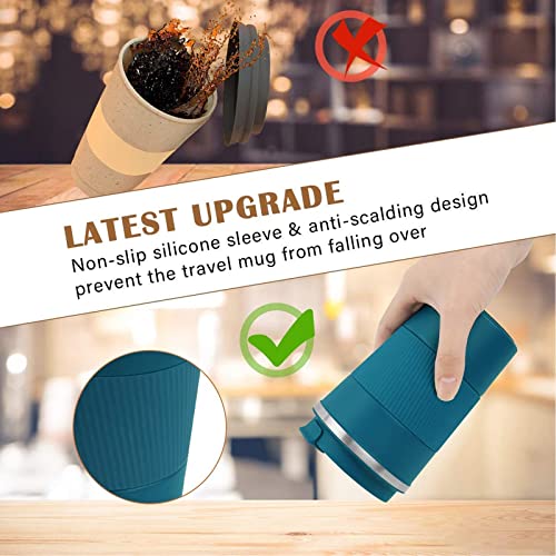 Coffee Mug 12oz - Insulated Coffee Travel Mug Spill Proof with Leakproof Lid Vacuum Stainless Steel Thermos Coffee Tumblers to GO, Reusable Coffee Cup for Men and Women for Hot & Cold Drinks