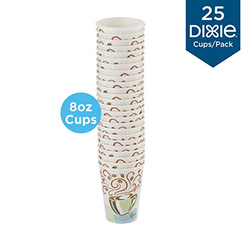 Dixie PerfecTouch 8 oz. Insulated Paper Hot Coffee Cup by GP PRO (Georgia-Pacific), Coffee Haze, 5338DX, 500 Count (25 Cups Per Sleeve, 20 Sleeves Per Case)