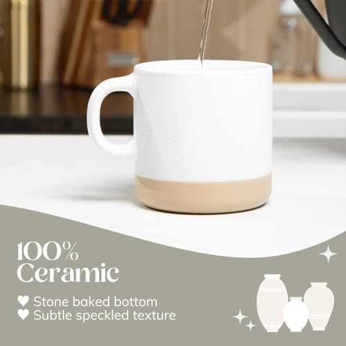 Unboxme Givenne Ceramic Mug Set 4pk of 12oz - Trendy Gloss Body & Nature-Baked Base - Microwave-Safe Coffee Mug with Unique Artisanal Character - Ceramic Material - For Coffee Mugs and Coffee Cups