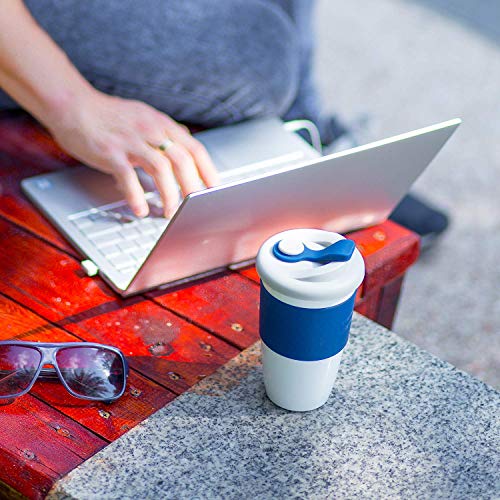 MOCHIC CUP Reusable Coffee Cup with Lid Portable Travel Mug with Non-Slip Sleeve BPA Free Dishwasher and Microwave Safe Friendly Coffee Mug (Orange,8oz)