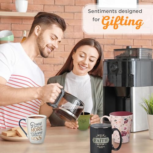 Christian Art Gifts Plum Floral Ceramic Coffee Mug – 14 oz. Lead and Cadmium-safe, Non-toxic Inspirational Scripture Coffee & Tea Mug for Men & Women with Bible Verse: I Know The Plans –Jeremiah 29:11