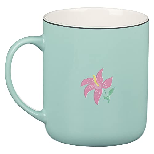 With Love Inspirational Coffee Mug for Women, You Are an Amazing Woman Teal/White Ceramic, 14oz