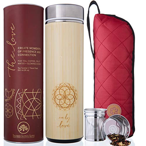 Bamboo Insulated Travel Tumbler with Infuser