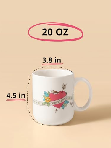 LIFVER 20 Ounces Coffee Mugs Set of 2, Large Ceramic Coffee Mugs with Handles for Coffee Tea Hot Cocoa, Valentines Day Gifts for him her, Inspirational Gifts for him her