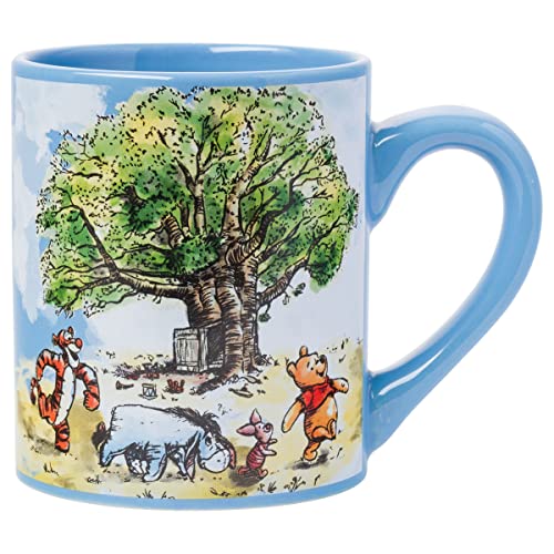 Silver Buffalo Winnie the Pooh Group Walk Ceramic Coffee Mug, 14 Ounces