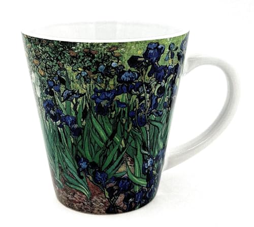 Aeisage Irises Mug Artistic Coffee Mugs Vincent Van Gogh Mug Dishwasher Safe Novelty Mug Floral Tea Cups Green Flower Porcelain Mug Aesthetic Gifts for Dad Mum Birthday