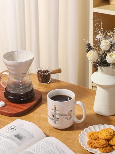 LIFVER 20 Ounces Coffee Mugs Set of 2, Large Ceramic Coffee Mugs with Handles for Coffee Tea Hot Cocoa, Valentines Day Gifts for him her, Inspirational Gifts for him her
