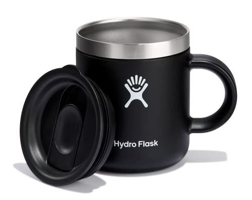 Hydro Flask Mug - Stainless Steel Reusable Tea Coffee Travel Mug - Vacuum Insulated, BPA-Free, Non-Toxic Black 6 oz