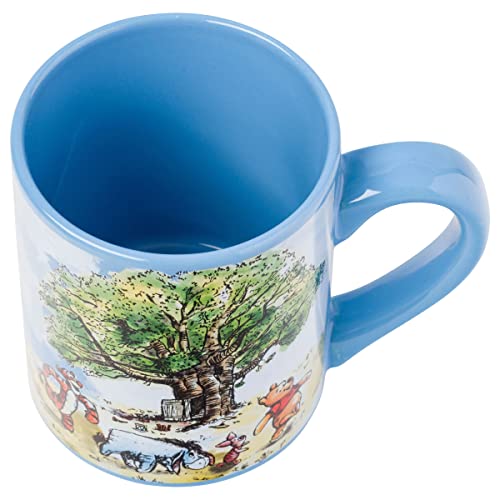 Silver Buffalo Winnie the Pooh Group Walk Ceramic Coffee Mug, 14 Ounces