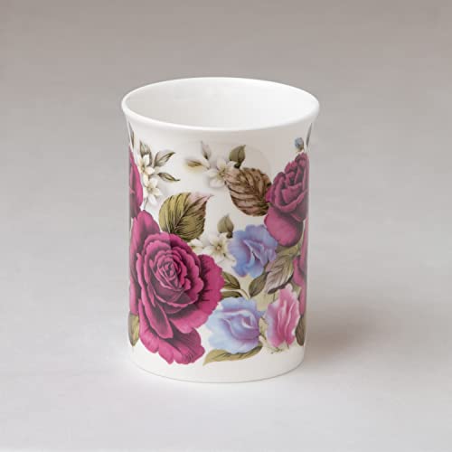 Grace Teaware Bone China Coffee Tea Mugs 9-Ounce, Assorted Set of 4 (Classic Floral)