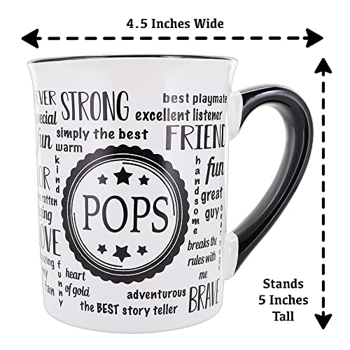 Pops Mug, Pops Gifts, Ceramic 16oz. Pops Coffee Mug, Best Pops Mug, Gifts for Papa, Grandpa