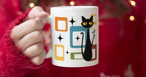 Mid Century Cat Mug - Funny Gift Idea