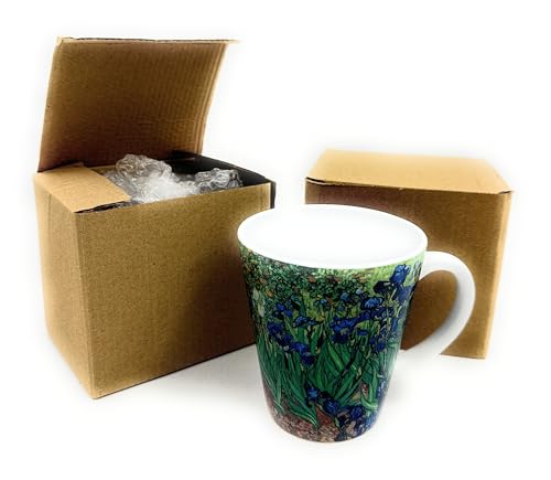 Aeisage Irises Mug Artistic Coffee Mugs Vincent Van Gogh Mug Dishwasher Safe Novelty Mug Floral Tea Cups Green Flower Porcelain Mug Aesthetic Gifts for Dad Mum Birthday