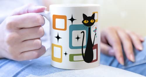Mid Century Cat Mug - Funny Gift Idea