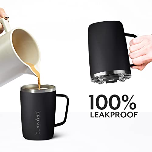 BrüMate Toddy - 16oz 100% Leak Proof Insulated Coffee Mug with Handle & Lid - Stainless Steel Coffee Travel Mug - Double Walled Coffee Cup (Onyx Leopard)