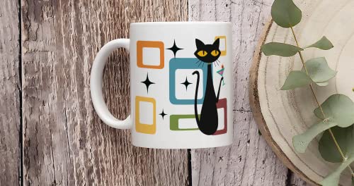 Mid Century Cat Mug - Funny Gift Idea