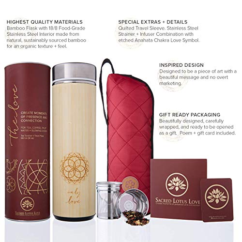 Bamboo Insulated Travel Tumbler with Infuser