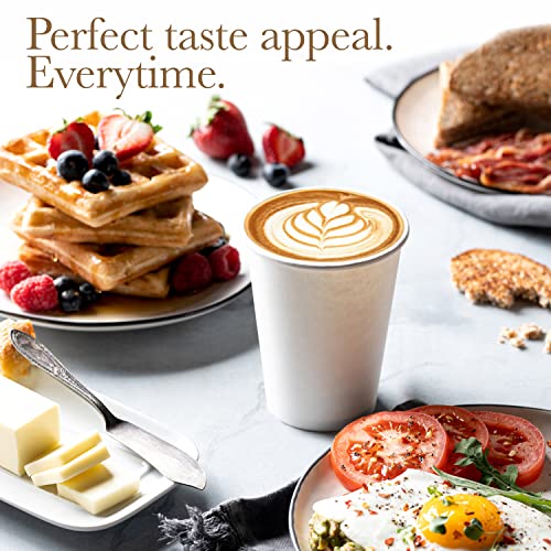 Disposable White Coffee Cups with Lids 10 oz (50 Pack) - To Go Paper Coffee Cups for Hot & Cold Beverages, Coffee, Tea, Hot Chocolate, Water, Juice - Eco Friendly Cups