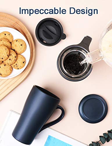 Royal Blue Tea Infuser Mug with 2 Lids