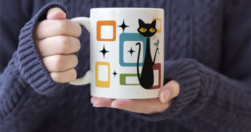Mid Century Cat Mug - Funny Gift Idea