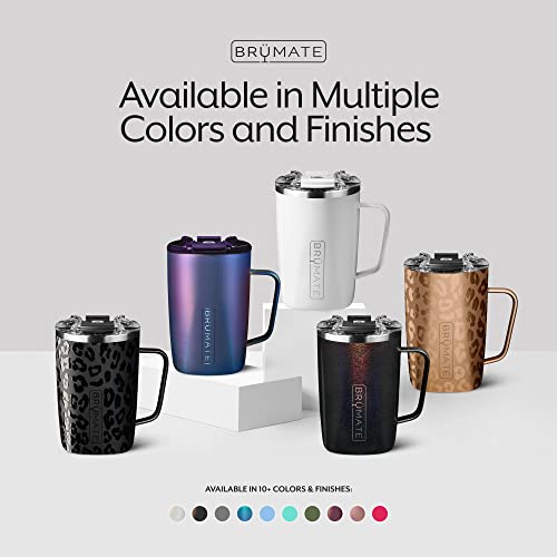 BrüMate Toddy - 16oz 100% Leak Proof Insulated Coffee Mug with Handle & Lid - Stainless Steel Coffee Travel Mug - Double Walled Coffee Cup (Onyx Leopard)