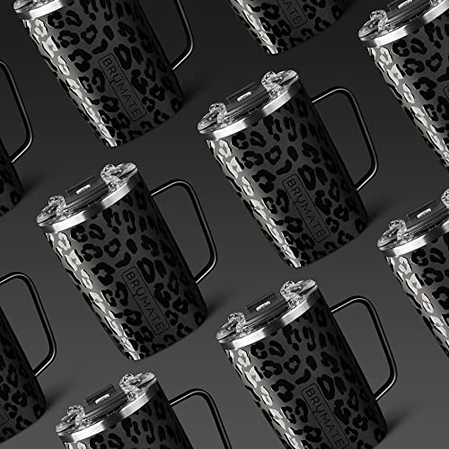 BrüMate Toddy - 16oz 100% Leak Proof Insulated Coffee Mug with Handle & Lid - Stainless Steel Coffee Travel Mug - Double Walled Coffee Cup (Onyx Leopard)