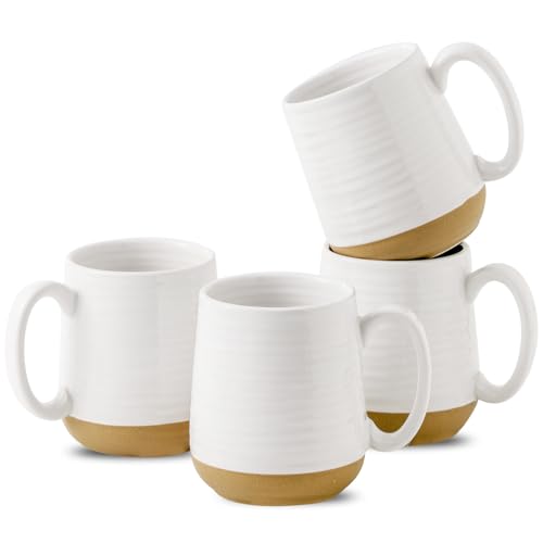 Hasense 15 oz Ceramic Coffee Mug Set of 4