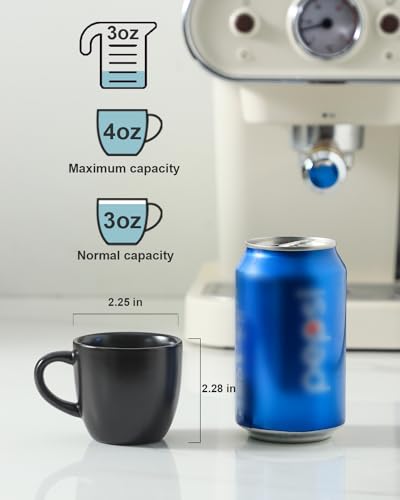 Set of 4 Black Ceramic Espresso Cups