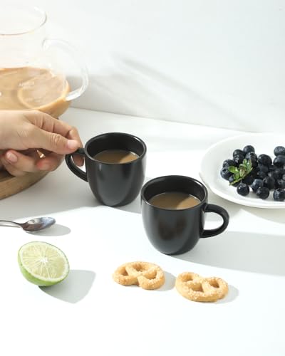 Set of 4 Black Ceramic Espresso Cups