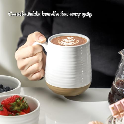 Hasense 15 oz Ceramic Coffee Mug Set of 4