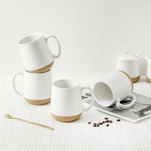 Hasense 15 oz Ceramic Coffee Mug Set of 4