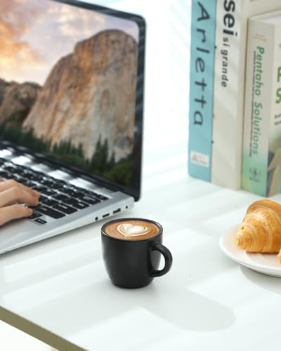 Set of 4 Black Ceramic Espresso Cups