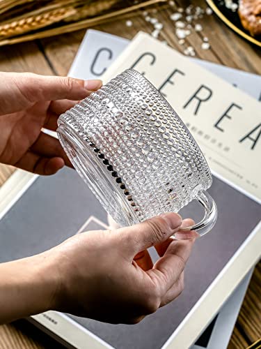 Gezzeny Vintage Glass Coffee Mugs Set of 2