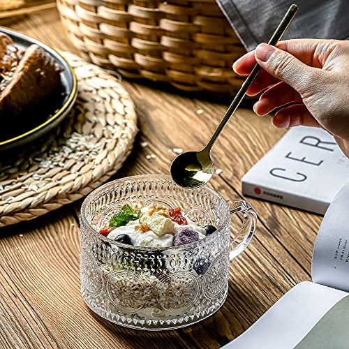 Gezzeny Vintage Glass Coffee Mugs Set of 2