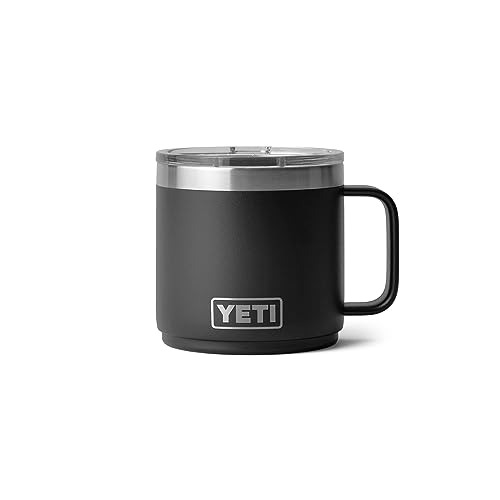 YETI Rambler 14 oz Stackable Mug, Vacuum Insulated, Stainless Steel with MagSlider Lid, Black