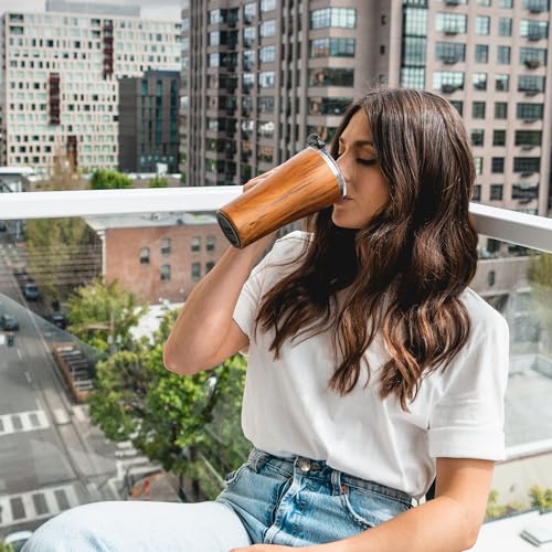 BrüMate Toddy 22oz 100% Leak Proof Insulated Coffee Mug with Handle & Lid - Stainless Steel Coffee Travel Mug - Double Walled Coffee Cup (Walnut)