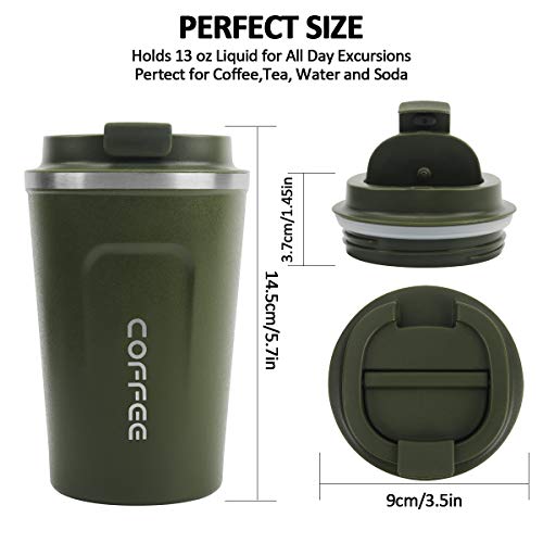 12 oz Insulated Stainless Steel Travel Mug - Green