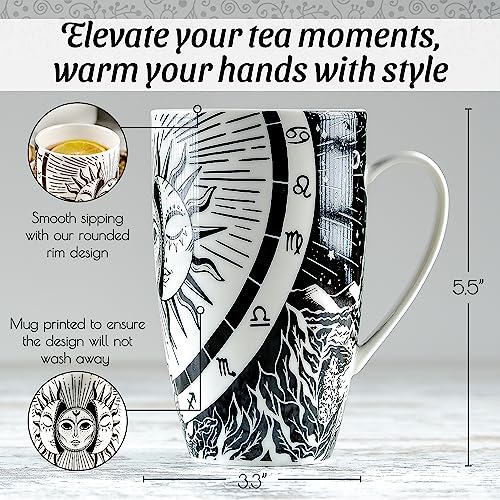 Greenline Goods Décor Boho Mug (16 oz) – Large Coffee Mug - Ceramic Mug for Men Women - Water, Milk, Tea, Chocolate Mug with Inspirational Quote (Tarot-Ceramic)