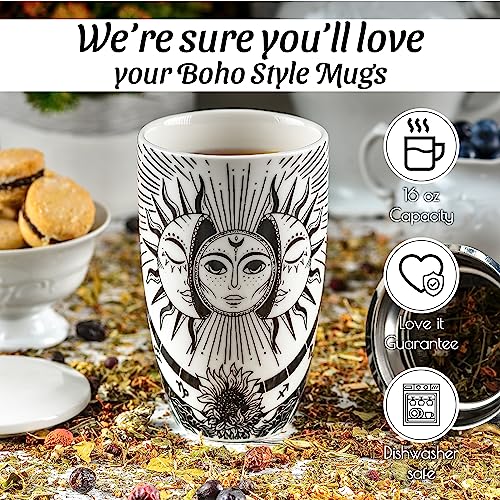 Greenline Goods Décor Boho Mug (16 oz) – Large Coffee Mug - Ceramic Mug for Men Women - Water, Milk, Tea, Chocolate Mug with Inspirational Quote (Tarot-Ceramic)