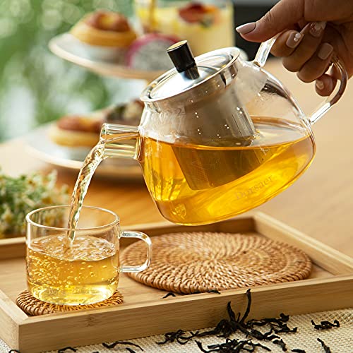 Modern 5oz Glass Teacups Set of 4