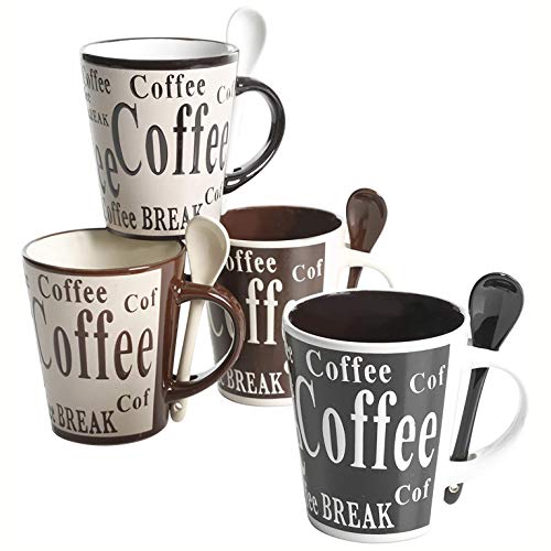 Mr. Coffee 8-Piece Mug and Spoon Set