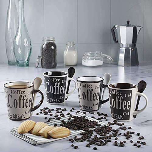 Mr. Coffee 8-Piece Mug and Spoon Set